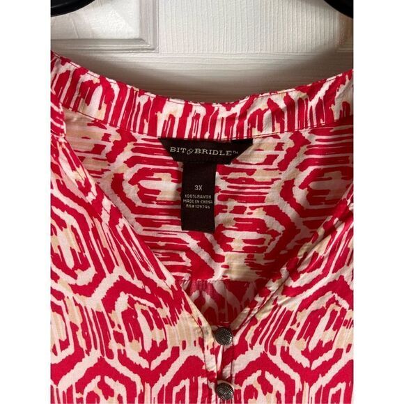 Bit & Bridle Womens Button Down Blouse Size 3x - Picture 2 of 3